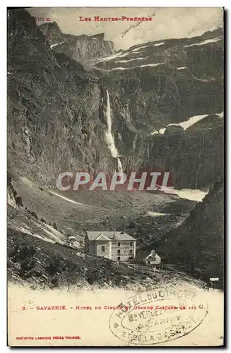 Cartes postales Gavarnie Hotel du Cirque et Grande Cascade de 422m