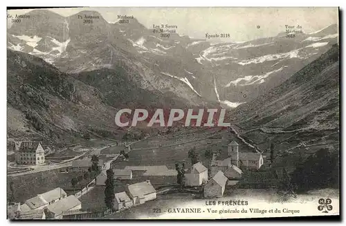 Cartes postales Gavarnie Vue Generale du VIllage et du Cirque
