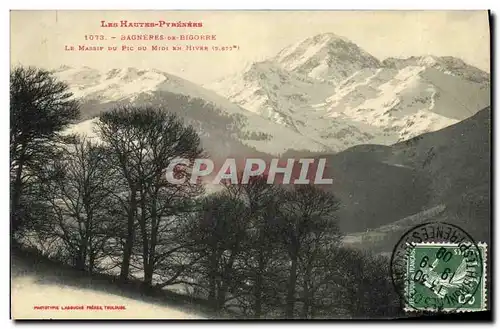 Cartes postales Bagneres de Bigorre Le Massif Du Pic Du Midi en hiver