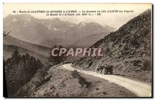 Ansichtskarte AK Bagneres de Bigorre a Luchon La Descente du Col d Aspin sur l ayotte Le Massif de l Arbizon