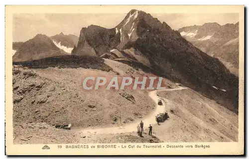 Cartes postales Bagneres de Bigorre Le Col du Tourmalet Descente Vers