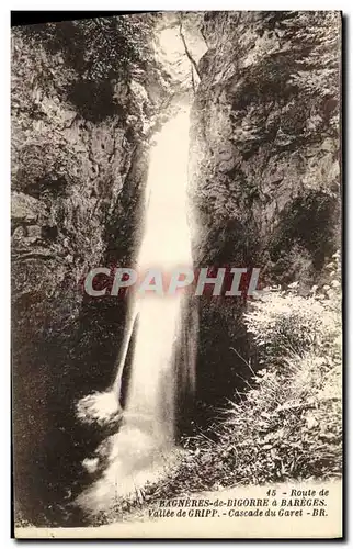 Cartes postales Route de Bagneres de Bigorre a Bareges Vallee de Gripp Cascade du Garet