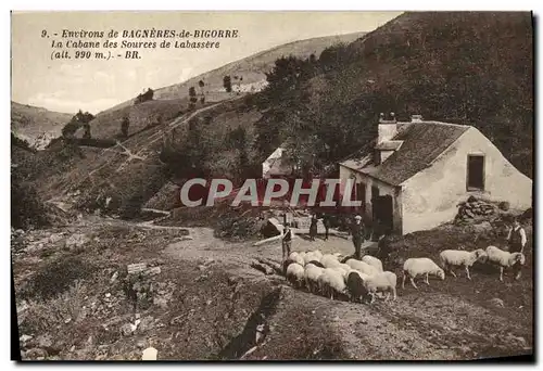 Cartes postales Environs de Bagneres de Bigorre La Cabane des Sources de Labassere Moutons