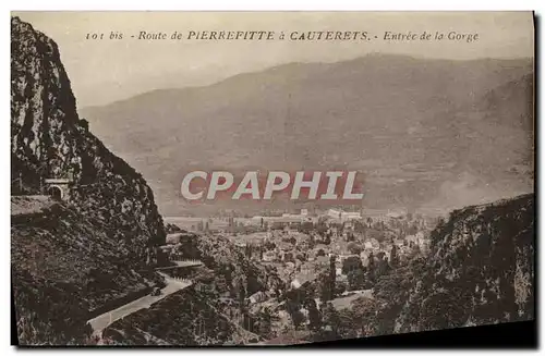 Cartes postales Route de Pierrefitte a Cauterets Entree de la Gorge