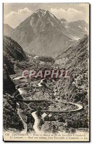Cartes postales Cauterets Route et Chemin de Pierrefitte a Cauterets