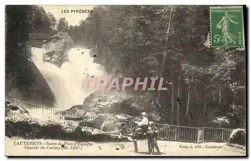 Cartes postales Cauterets Route Pont d Espagne Cascade du Cerisey