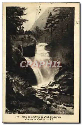 Ansichtskarte AK Cauterets Route de Cauterets au Pont D Espagne Cascade du Cerisey