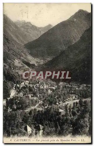 Cartes postales Cauterets Vue Generale Prise du Mamelon Vert