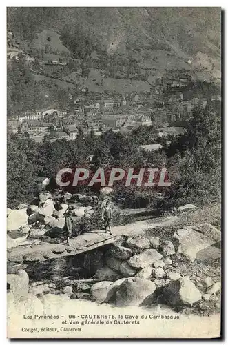 Cartes postales Les Pyrenees Cauterets le Gave du Cambasque et Vue generale de Cauterets