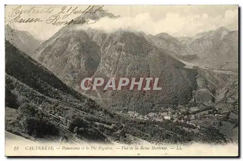 Cartes postales Cauterets Panorama et le Pic Peguere Vue de la Reine Hortense