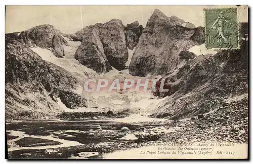 Cartes postales Cauterets Massif de Vignemale Le glacier des Oulettes La pique longue du Vignemale