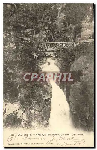 Ansichtskarte AK Cauterets Cascade Inferieure du Pont d Espagne