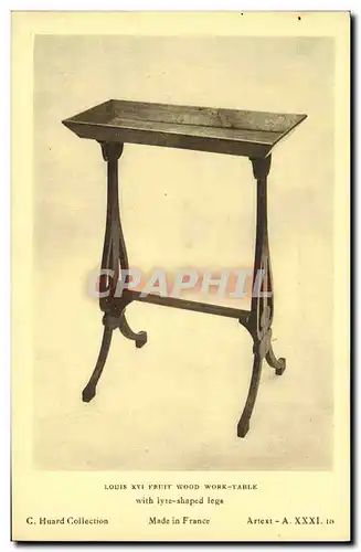 Cartes postales Louis XVI Wood Work Table with lyre shaped legs