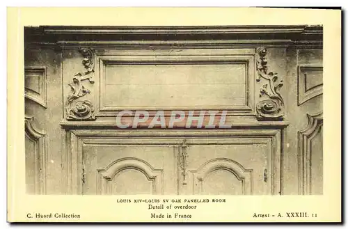 Cartes postales Louis XIV Louis XV Oak Panelled Room Detail of Cupboard