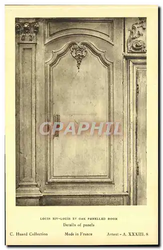 Cartes postales Louis XIV Louis XV Oak Panelled Room Datials of panels