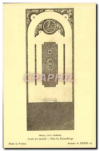 Cartes postales Small City Garden Louis XVI period Plan by Deneufforge