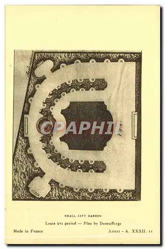 Ansichtskarte AK Small City Garden Louis XVI period Plan by Deneufforge