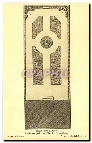 Cartes postales Small City Garden Louis XVI period Plan by Deneufforge