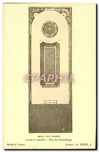 Cartes postales Small City Garden Louis XVI period Plan by Deneufforge
