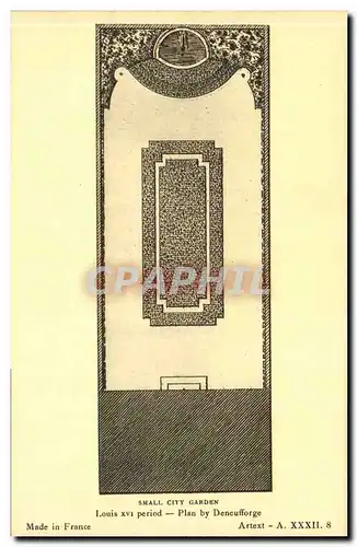 Ansichtskarte AK Small City Garden Louis XVI period Plan by Deneufforge