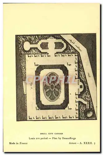 Cartes postales Small City Garden Louis XVI period Plan by Deneufforge