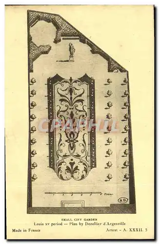 Cartes postales Small City Garden Louis XV period Plan by Dezallier d Argenville