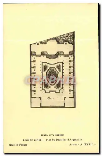 Cartes postales Small City Garden Louis XV period Plan by Dezallier d Argenville