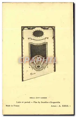 Cartes postales Small City Garden Louis XV period Plan by Dezallier d Argenville
