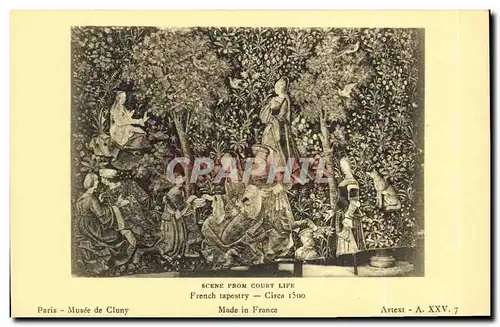 Cartes postales Scene From Court Life French tapestry Circa Paris Musee de Cluny