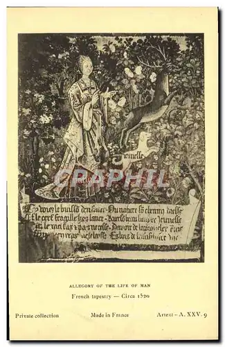 Cartes postales Allegory of the Life of Man French tapestry Circa Private collection