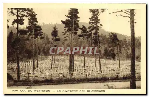 Ansichtskarte AK Col Du Wettstein Le Cimetiere Des Chasseurs Militaria