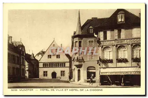 Cartes postales Munster Hotel de ville et hotel de la Cigogne