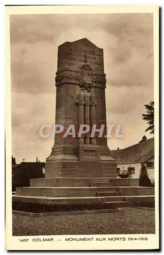 Cartes postales Colmar Le Monument Aux Morts 1914 1918 Militaria