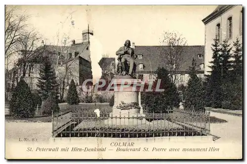 Cartes postales Colmar Boulevard St Pierre avec monument Hirn