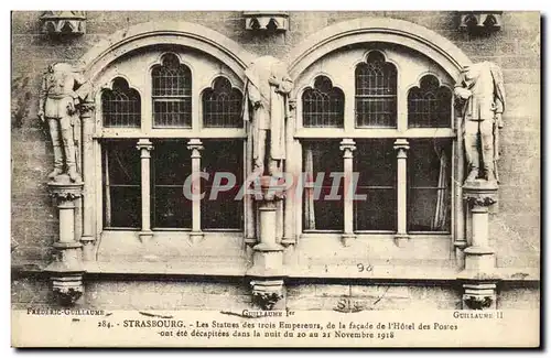 Ansichtskarte AK Strasbourg Les Statues des trois empereurs de la facade de l hotel des Postes