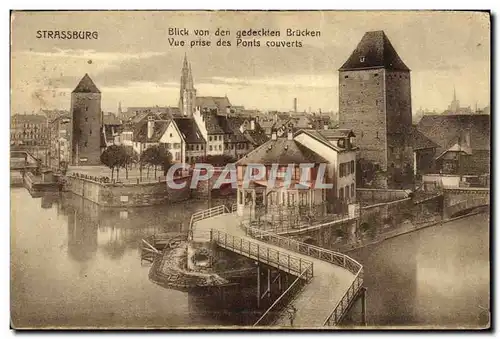 Ansichtskarte AK Strasbourg Vue Prise des Ponts couverts