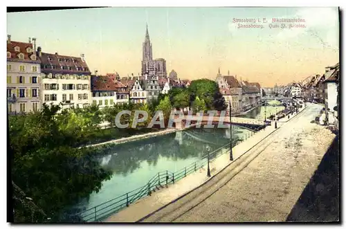 Ansichtskarte AK Strasbourg Quai St Nicolas