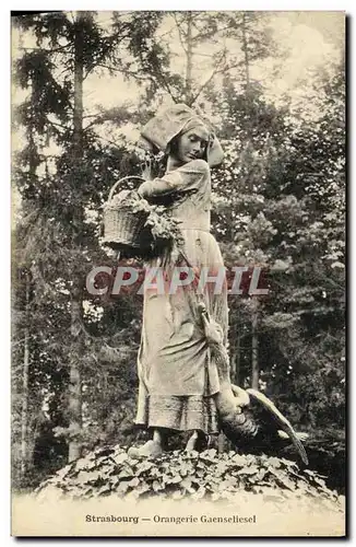 Ansichtskarte AK Strasbourg Orangerie Gaenseliesel Alsace Folklore