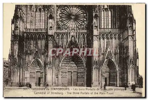 Ansichtskarte AK Strasbourg Cathedrale Les Trois Portails de la facade principale