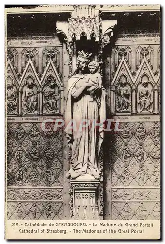 Cartes postales Strasbourg Cathedrale La Madone du Grand Portail