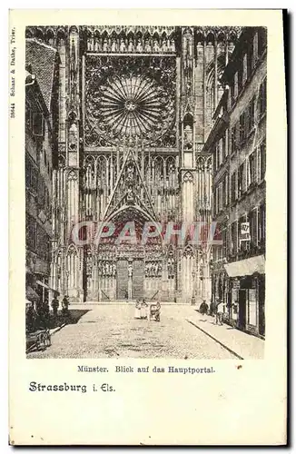 Cartes postales Strasbourg Munster Blick auf des Hauptportal