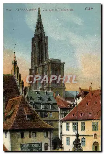 Cartes postales Strasbourg vue vers la Cathedrale Charles Tschiderer Debit de Tabac