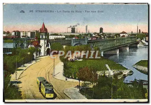 Ansichtskarte AK Strasbourg Les Ponts du Rhin Vue Vers Kehl