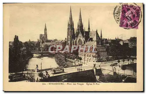 Ansichtskarte AK Strasbourg Pont des Vosges Eglise St Pau