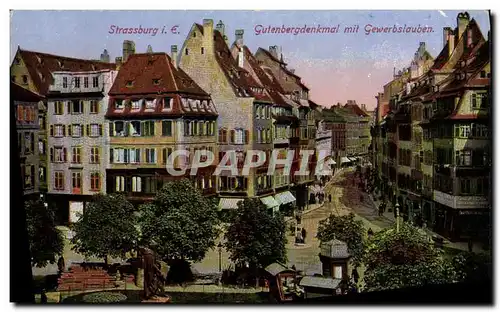 Cartes postales Strasbourg Gutenbergdenkmal Mit Gewerbslauben