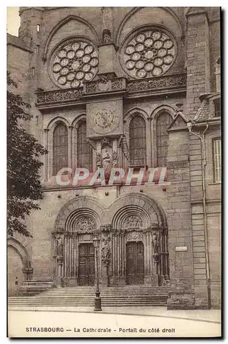 Ansichtskarte AK Strasbourg La Cathedrale Portail du Cote Droit