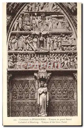 Cartes postales Cathedrale De Strasbourg Tympan du Grand Portail