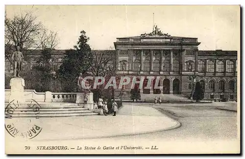 Cartes postales Strasbourg La Statue de Goethe et l Universite enfants