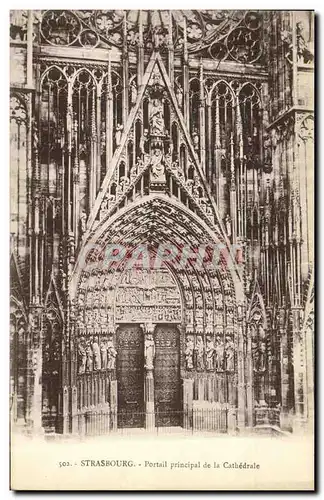 Ansichtskarte AK Strasbourg Portail Principal de la Cathedrale