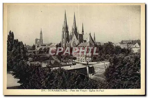 Cartes postales Strassburg Pont des Vosges Eglise St Paul